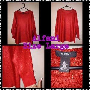 Ladies shimmery red top